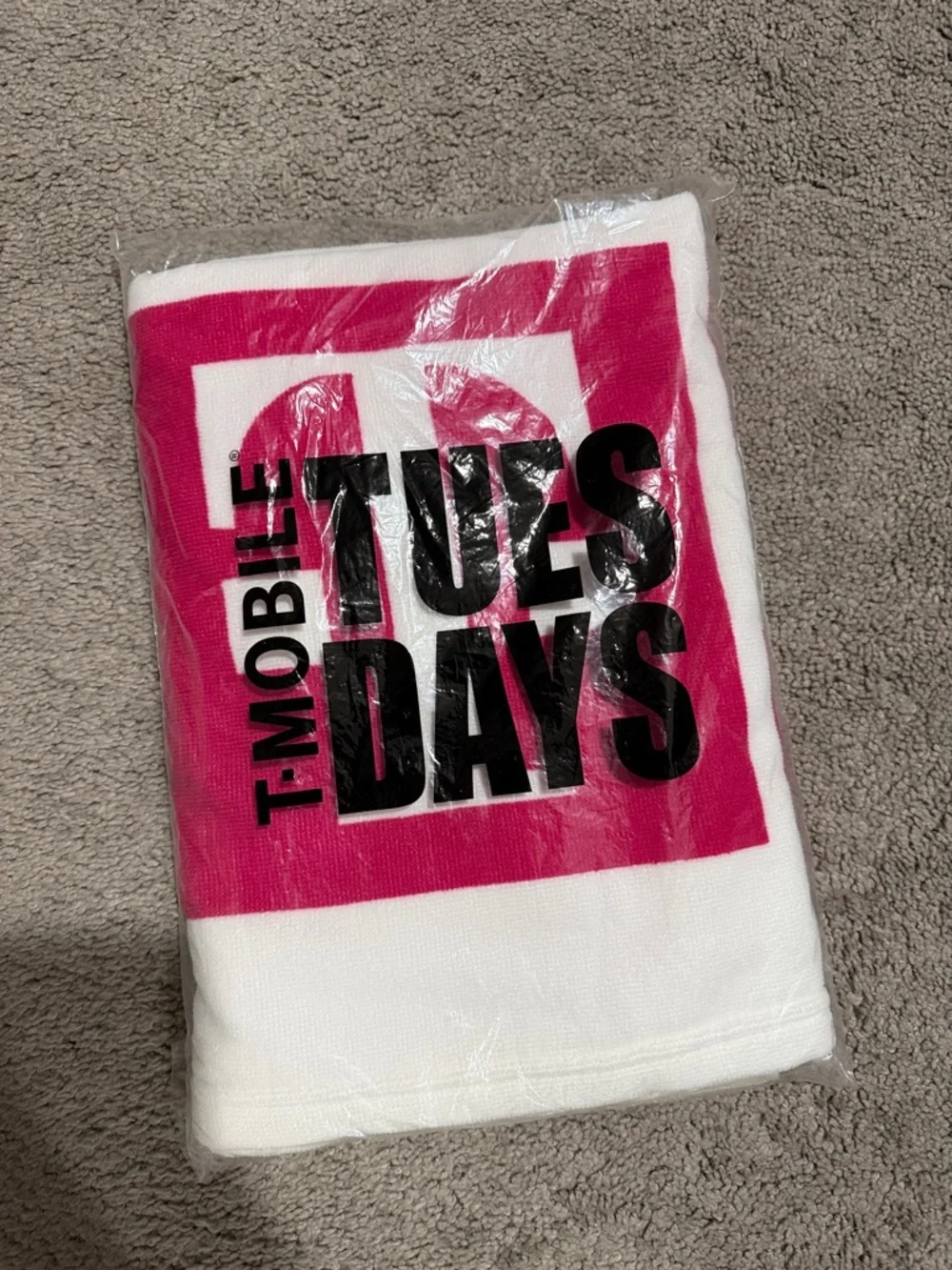 T-Mobile Pink & White Logo Beach Towel